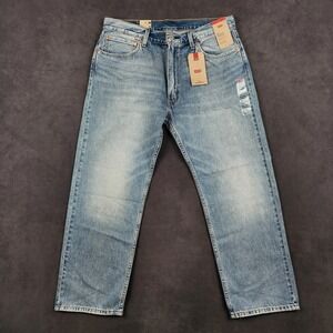 Levis 555 Jeans Mens 36x30 Light Wash Relaxed Straight Lightweight Denim NEW